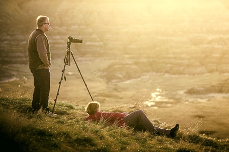 students photography the sunrise at